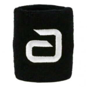 MUÑEQUERA ANDRO SWEATBAND ALPHA Negra con logo en blanco